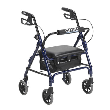 Drive Medical 301PSBN Junior Rollator Rolling Walker with Padded Seat, Blue